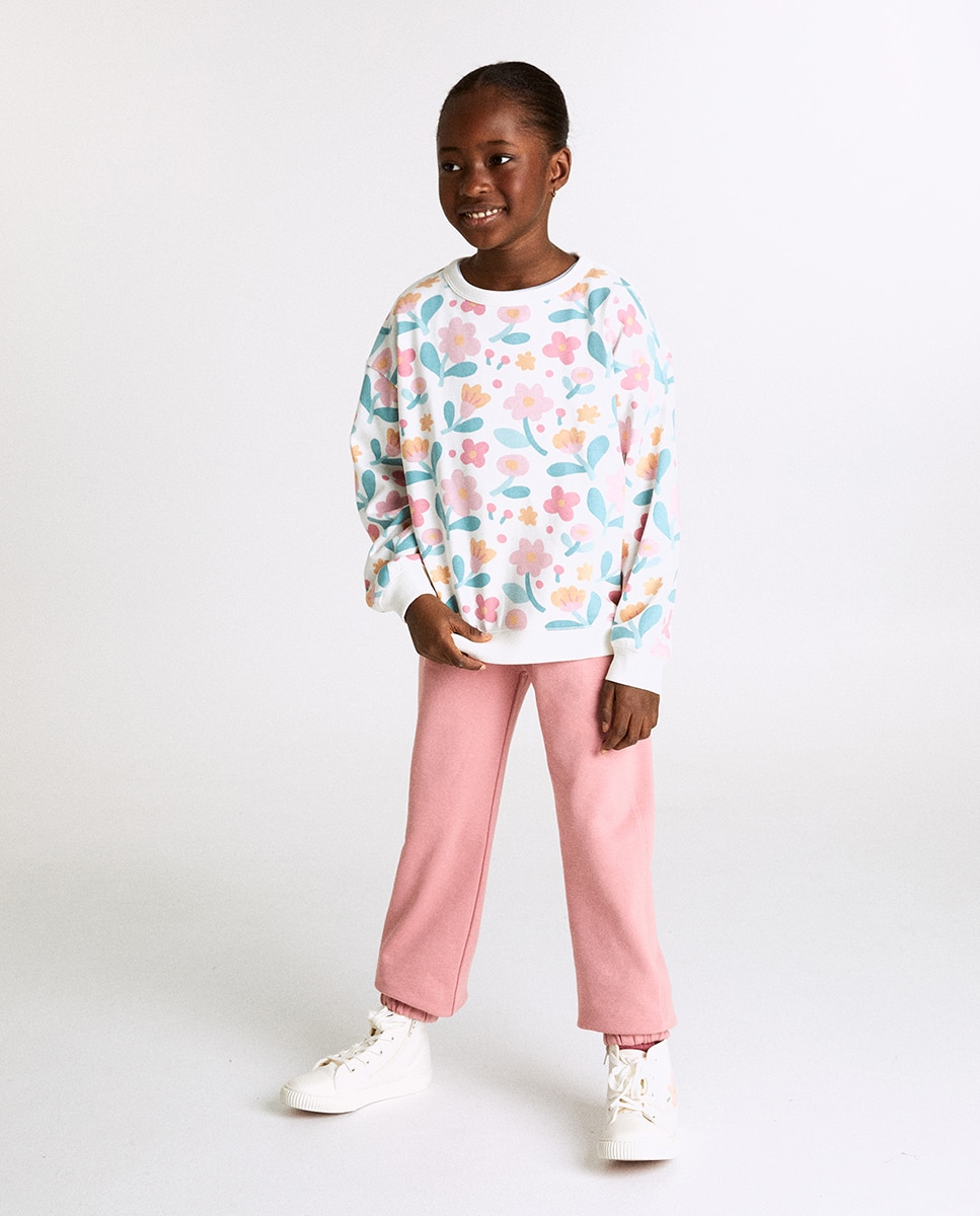 Sweatshirt com Estampado Floral Sfera Multicolor-2