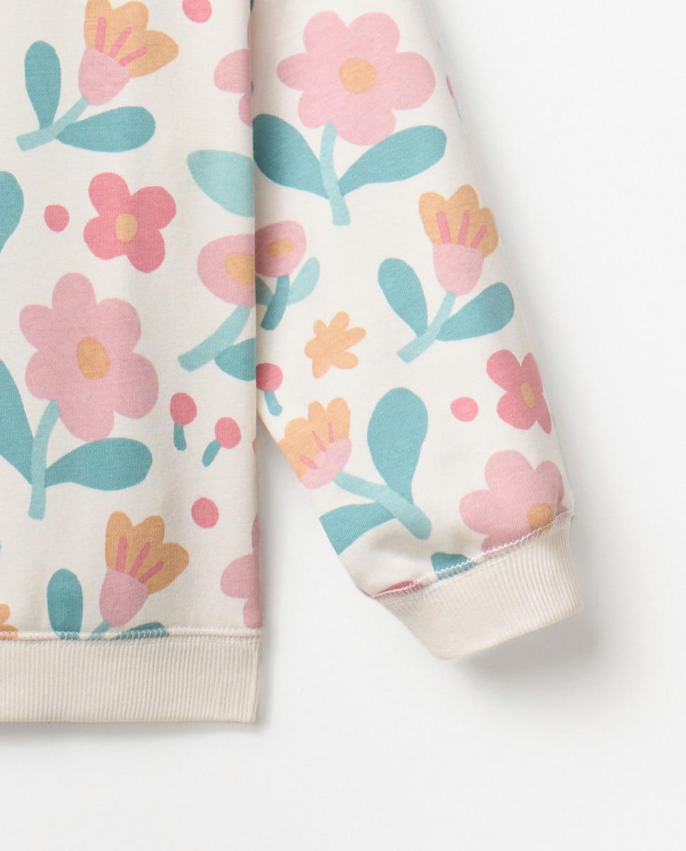 Sweatshirt com Estampado Floral Sfera Multicolor-5