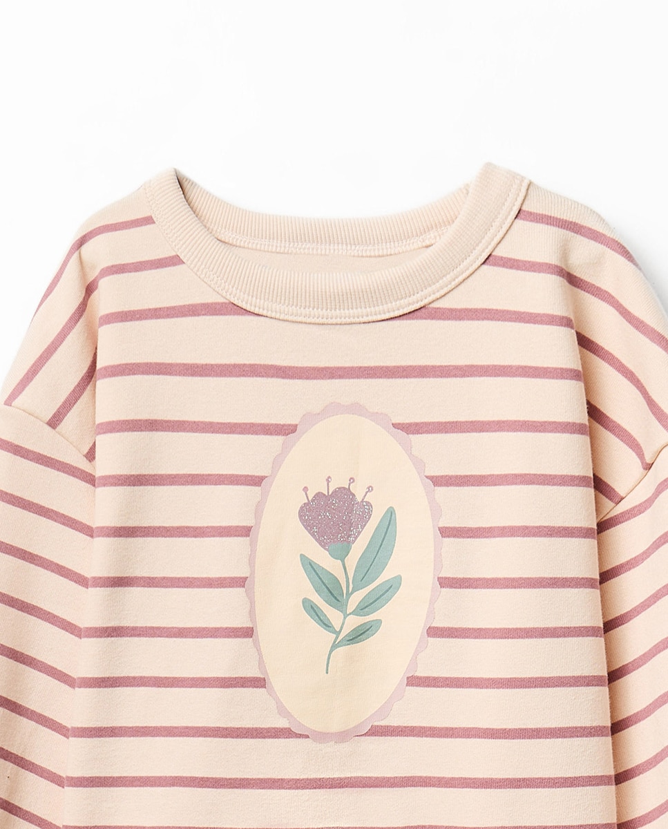 Sweatshirt às Riscas - Bordeaux Sfera 120 Cru-2