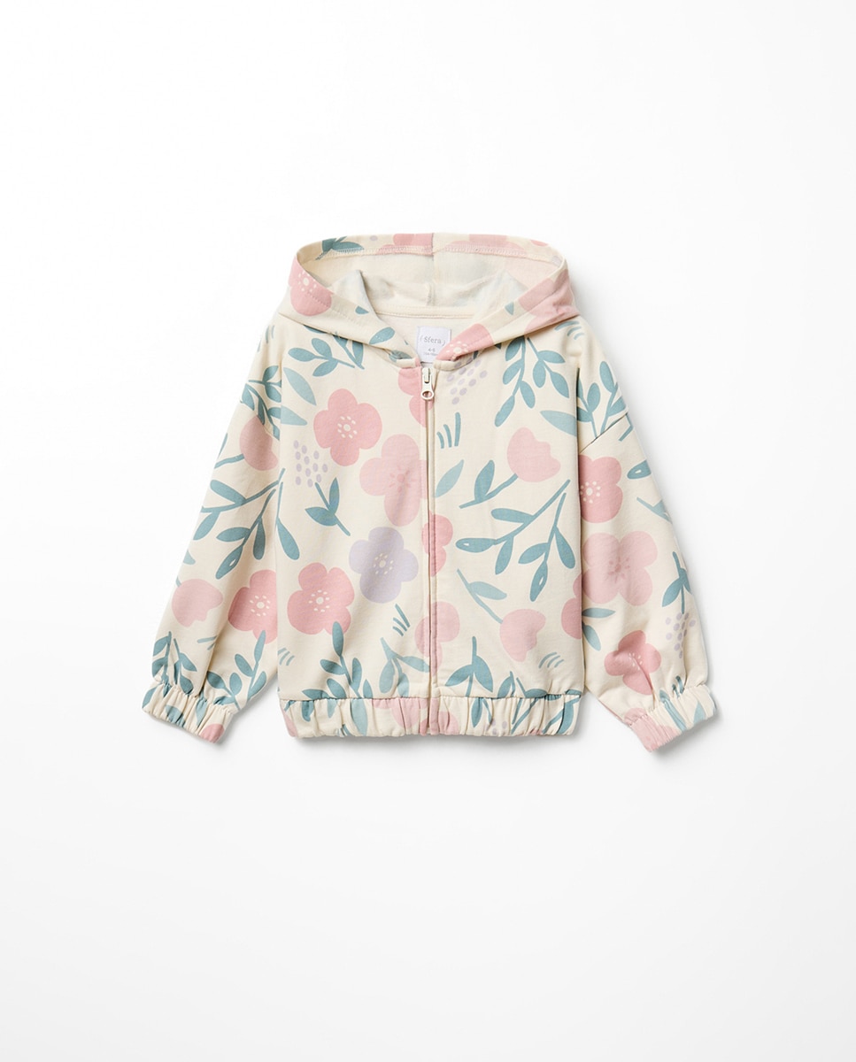 Imagem 0 de Sweatshirt Aberta com Estampado Floral