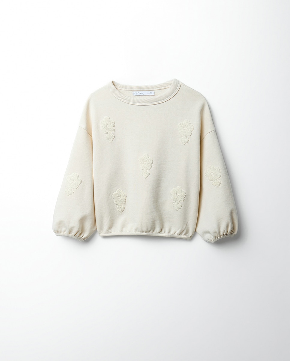 Imagem 0 de Sweatshirt em Tecido de Toalha com Estampado Floral