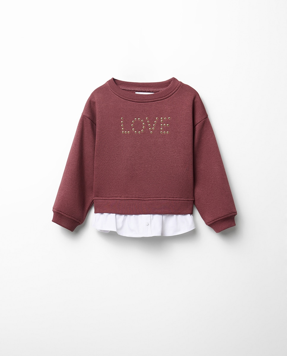 Imagem 0 de Sweatshirt Tipo Falsa Camisa com Tachas