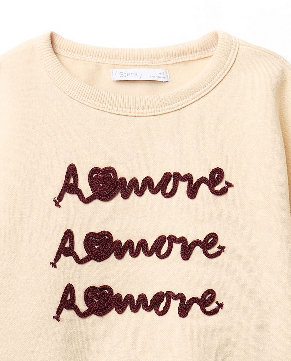 Sweatshirt com Cordão Amore Sfera 120 Cru-2