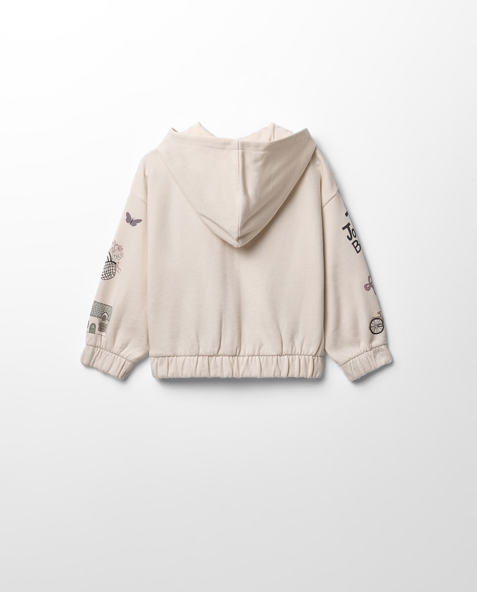 Sudadera abierta multiprints - Sfera - 120 Crudo 120 Crudo-4