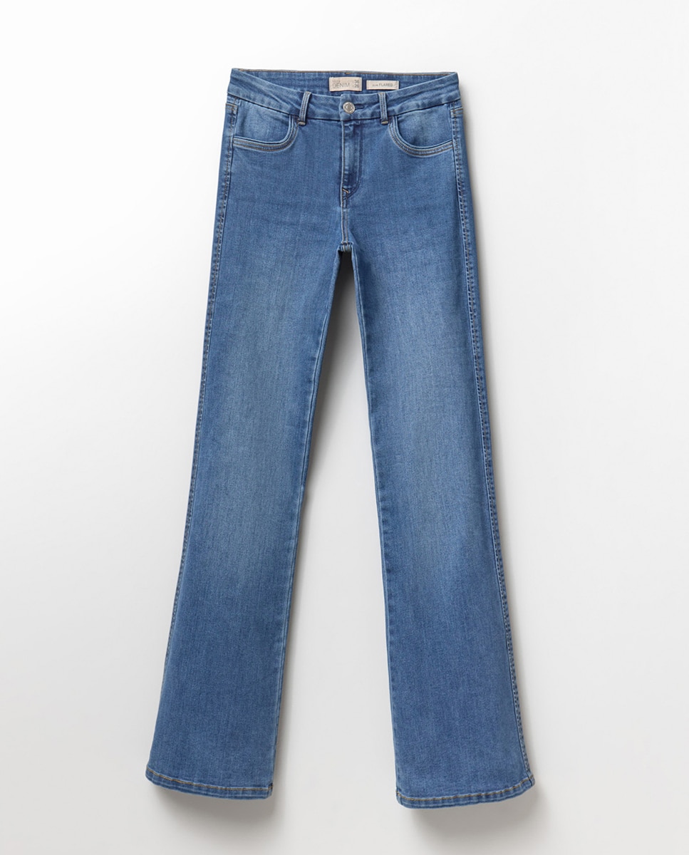 Jeans à Boca de Sino Azul-5