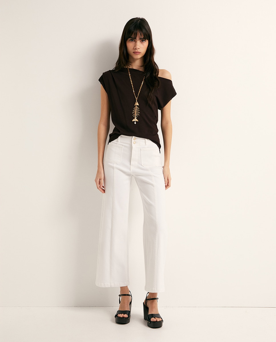 Imagem 0 de Jeans Culotte pelo Tornozelo