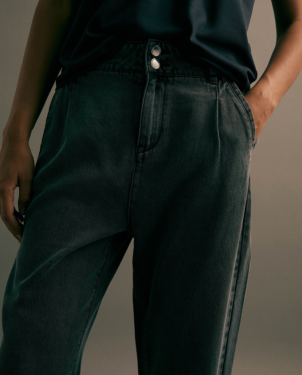 Jeans Baggy Tapered Cinzento-3