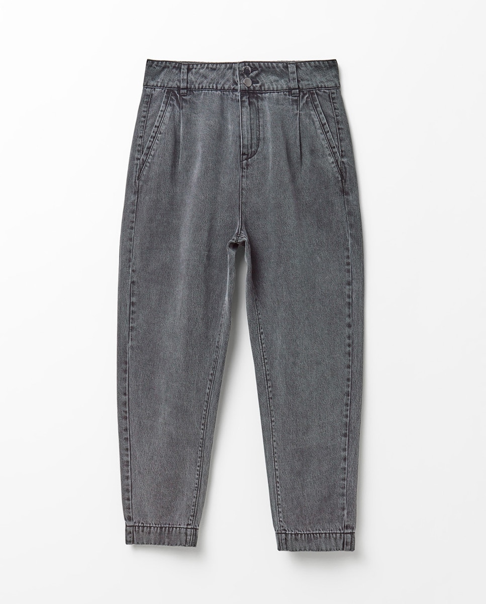 Jeans Baggy Tapered Cinzento-7