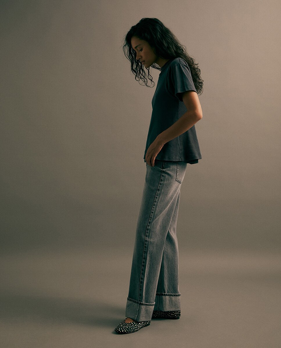 Jeans Straight Cinzento-4