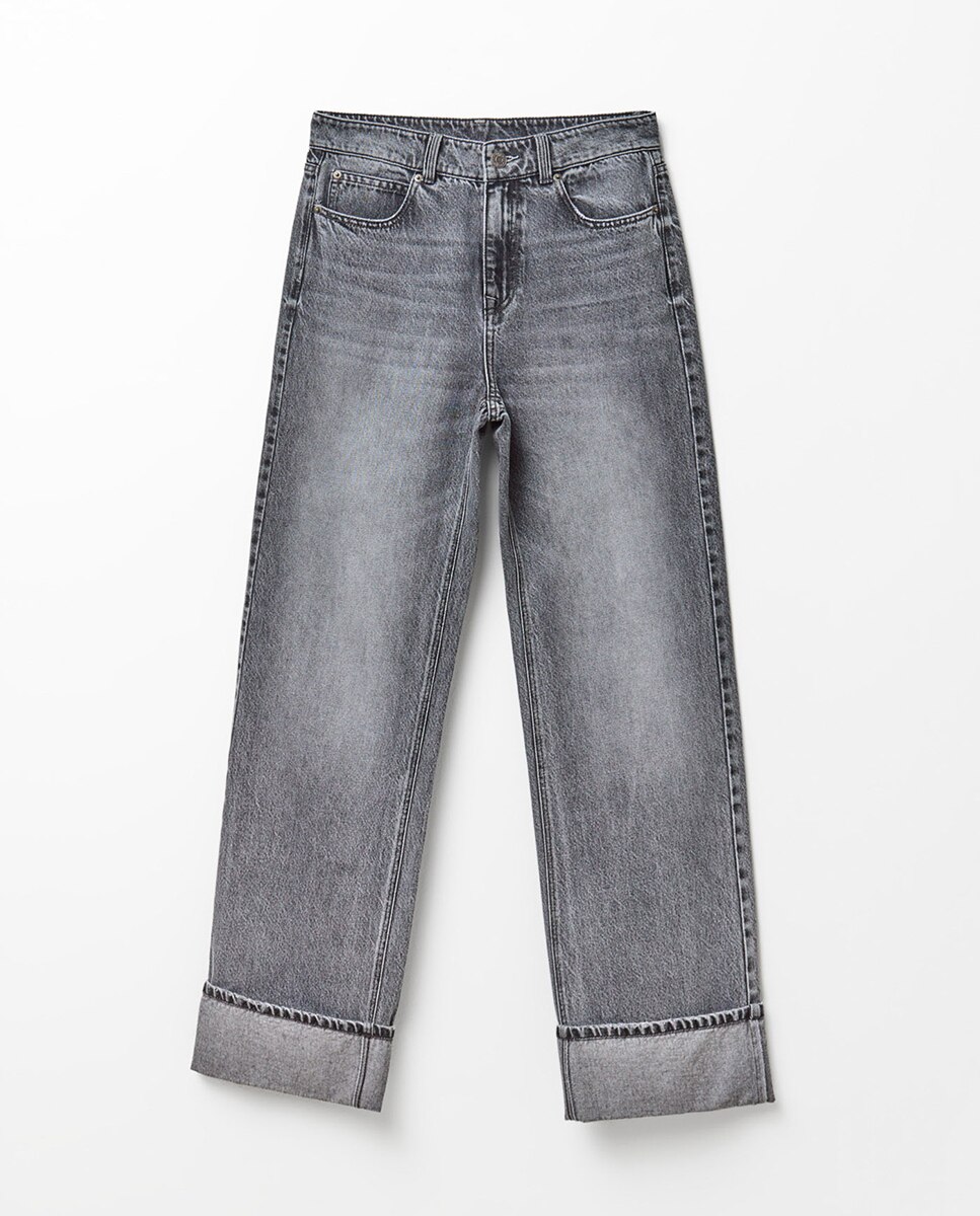 Jeans Straight Cinzento-6
