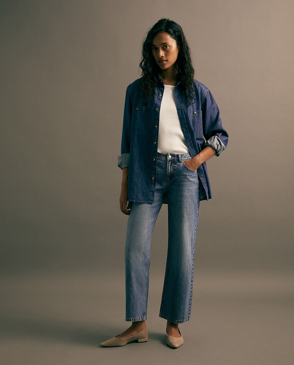 Imagem 0 de Jeans Straight com Cintura Baixa