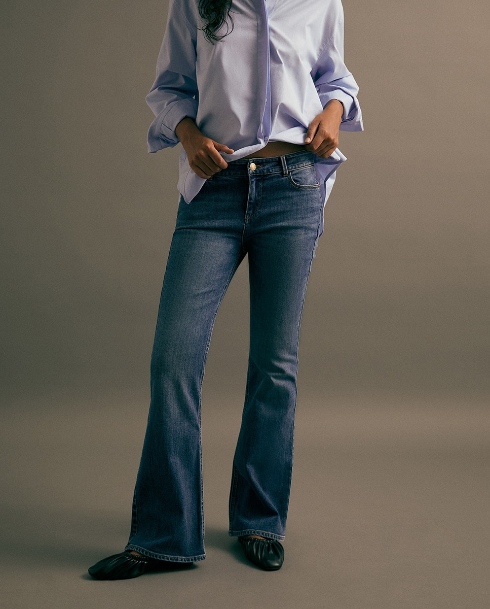 Jeans corte bota tiro bajo - Sfera - Azul Suave Azul Suave-2