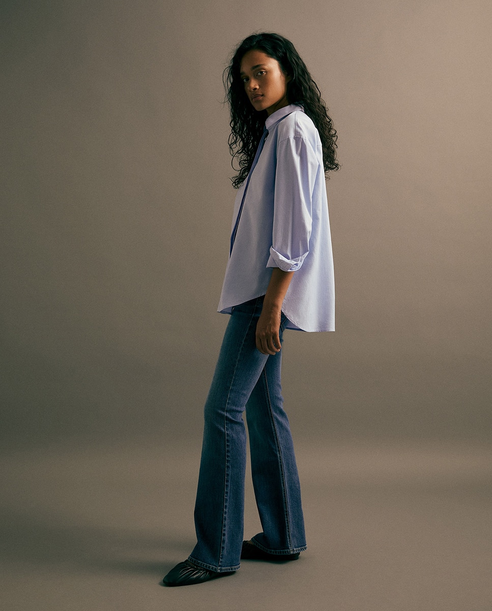 Jeans corte bota tiro bajo - Sfera - Azul Suave Azul Suave-4