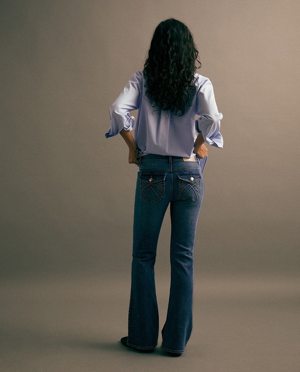 Jeans corte bota tiro bajo - Sfera - Azul Suave Azul Suave-5