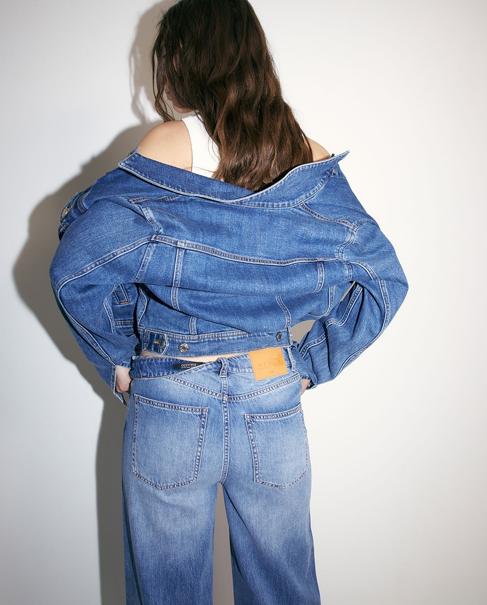 Jeans Palazzo com Cintura Azul-6