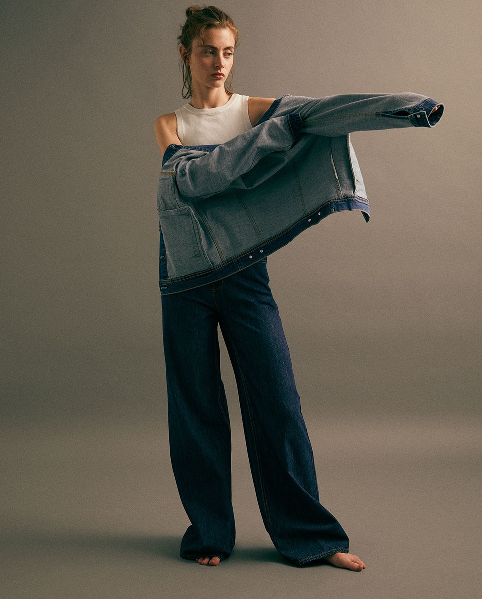 Jeans Palazzo com Cintura Subida Índigo-7