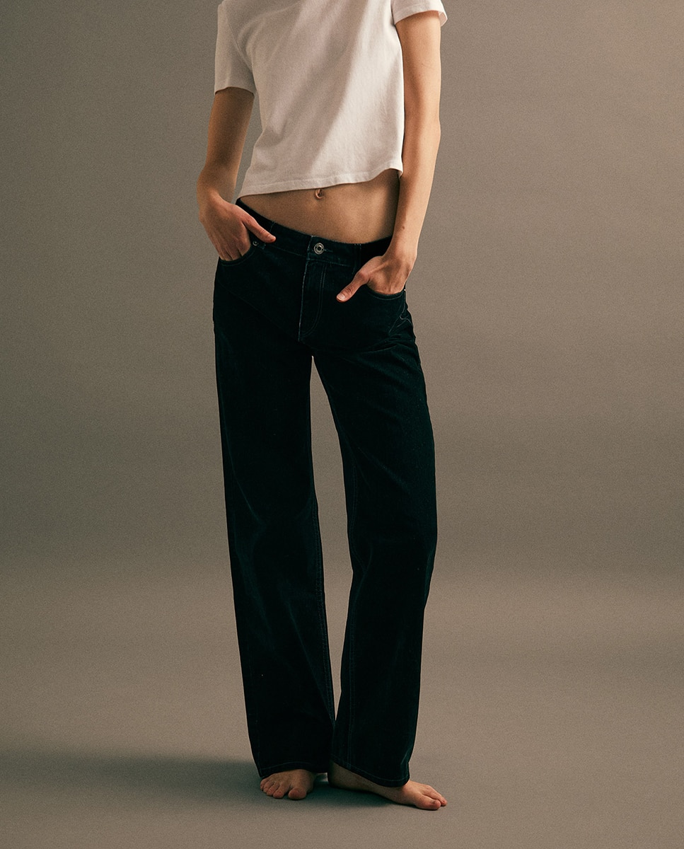 Jeans Straight Largas Preto Intenso-3