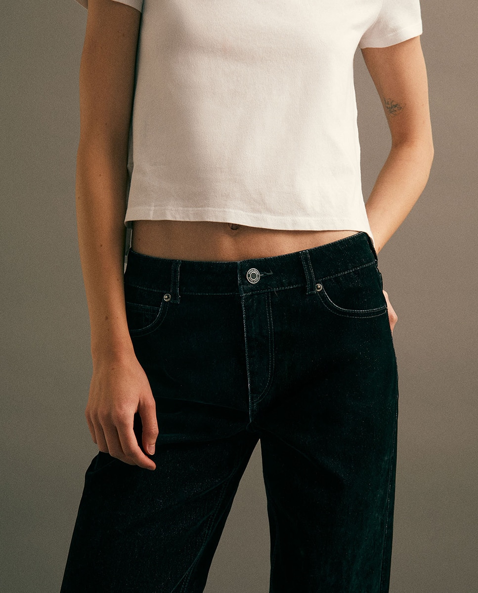 Jeans Straight Largas Preto Intenso-8