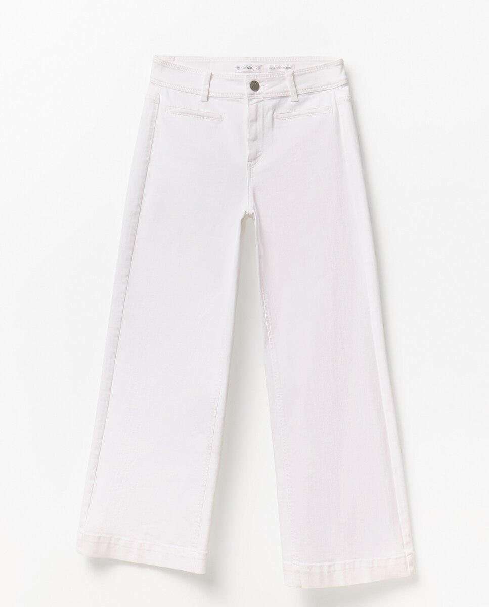 Jeans Culotte Branco-5