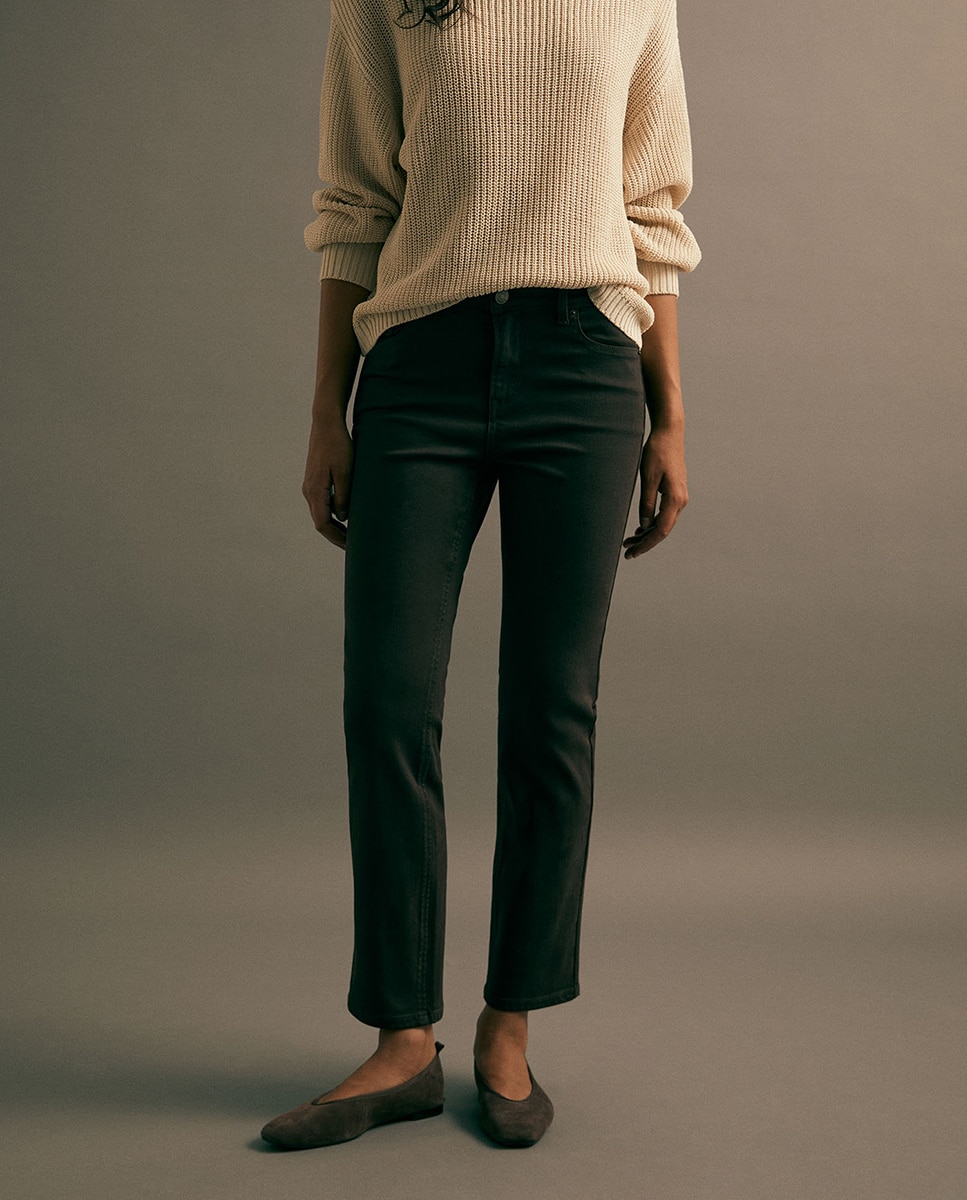 Jeans Straight Pencil Chocolate-2
