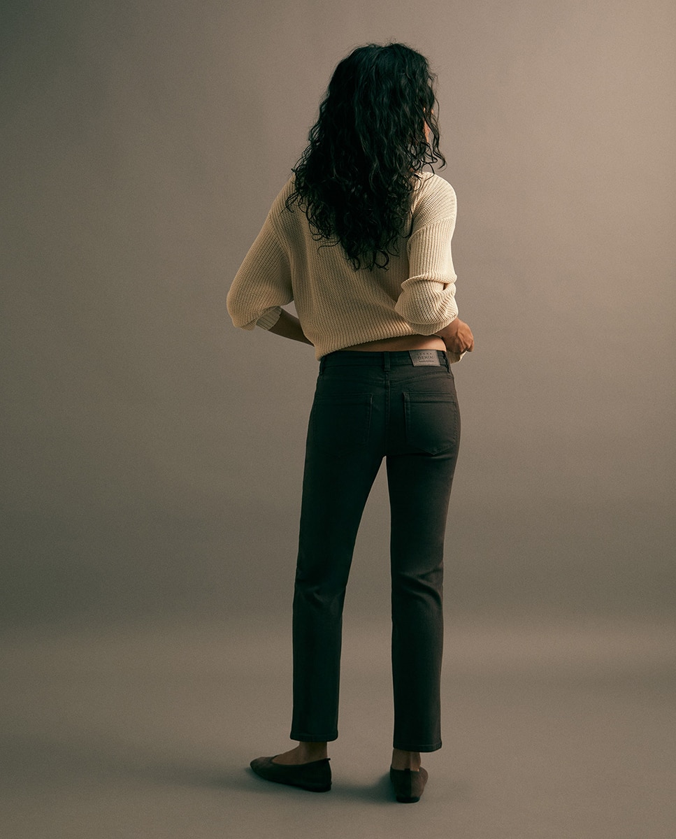 Jeans Straight Pencil Chocolate-5