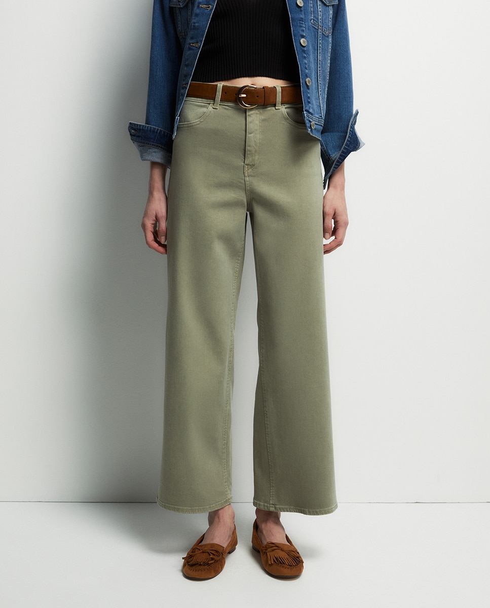 Jeans Culotte Caqui-3