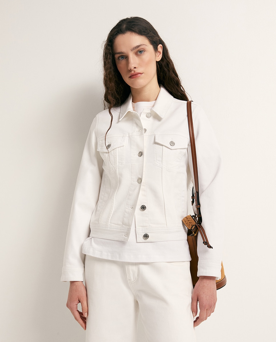 Casaco de Ganga Straight Branco-3