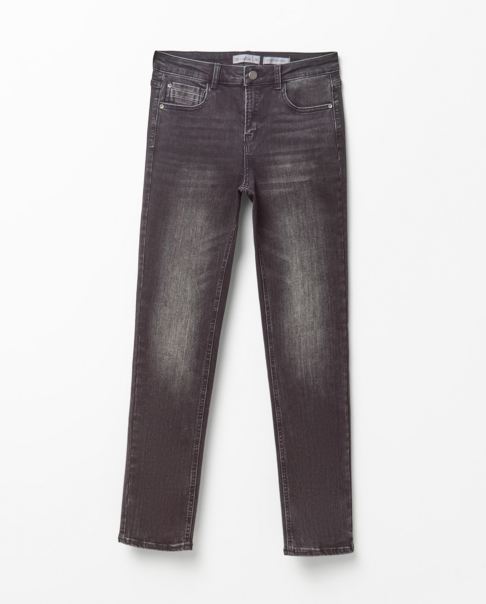 Jeans Skinny de Cintura Subida Preto Intenso-7
