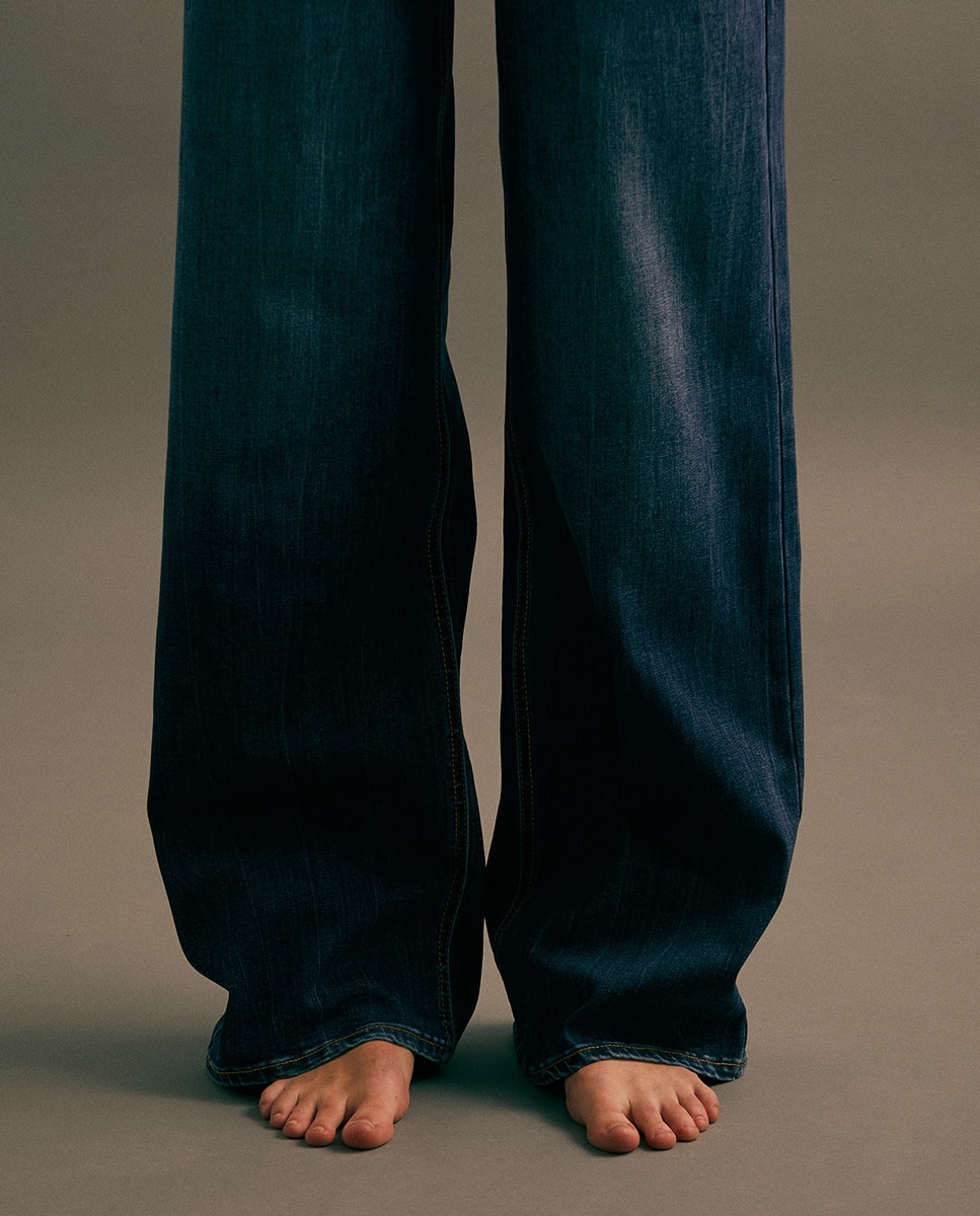 Jeans Straight Largas Azul Suave-8