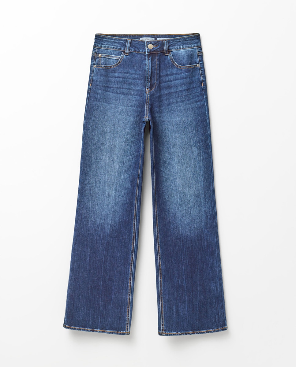 Jeans Straight Largas Azul Suave-9