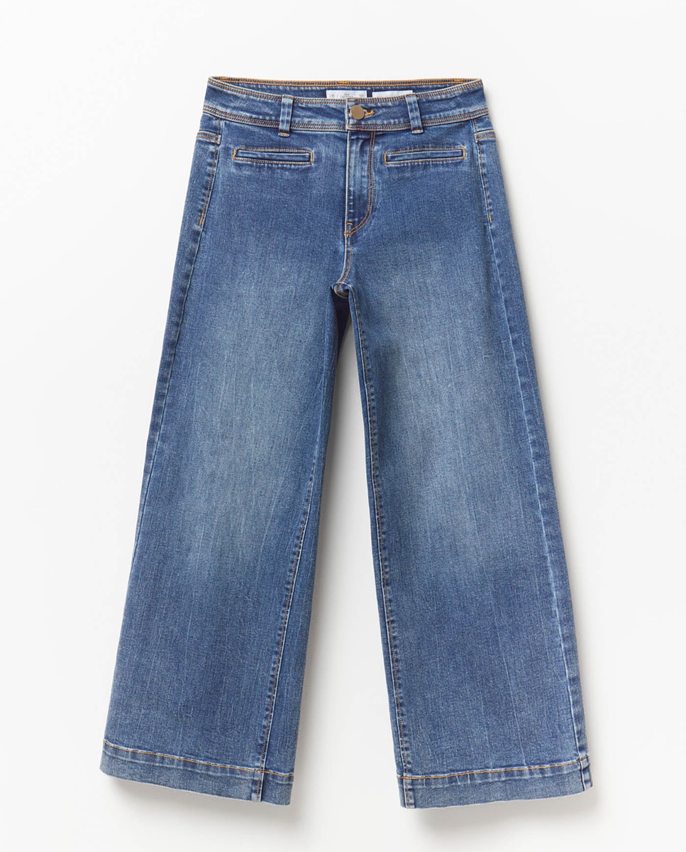 Jeans Culotte Azul-médio-5