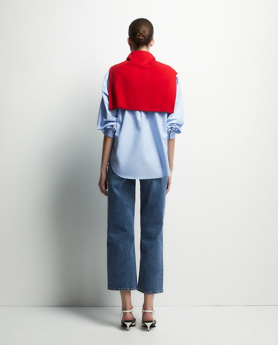 Jeans Largas pelo Tornozelo Azul-claro-4