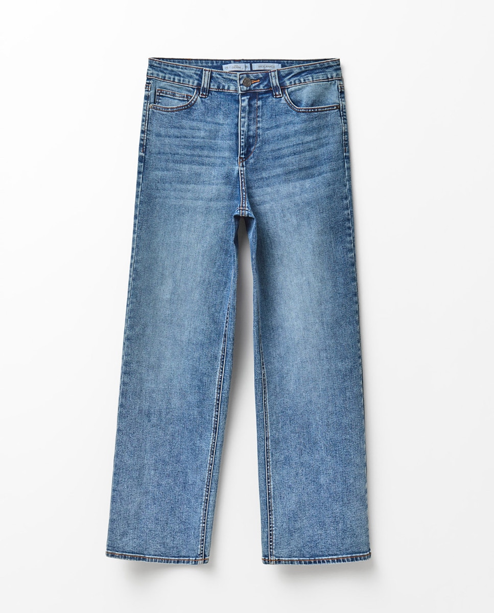 Jeans Largas pelo Tornozelo Azul pálido-7