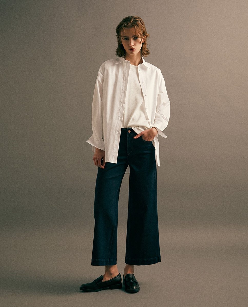 Imagen 0 de Jeans tiro alto culotte