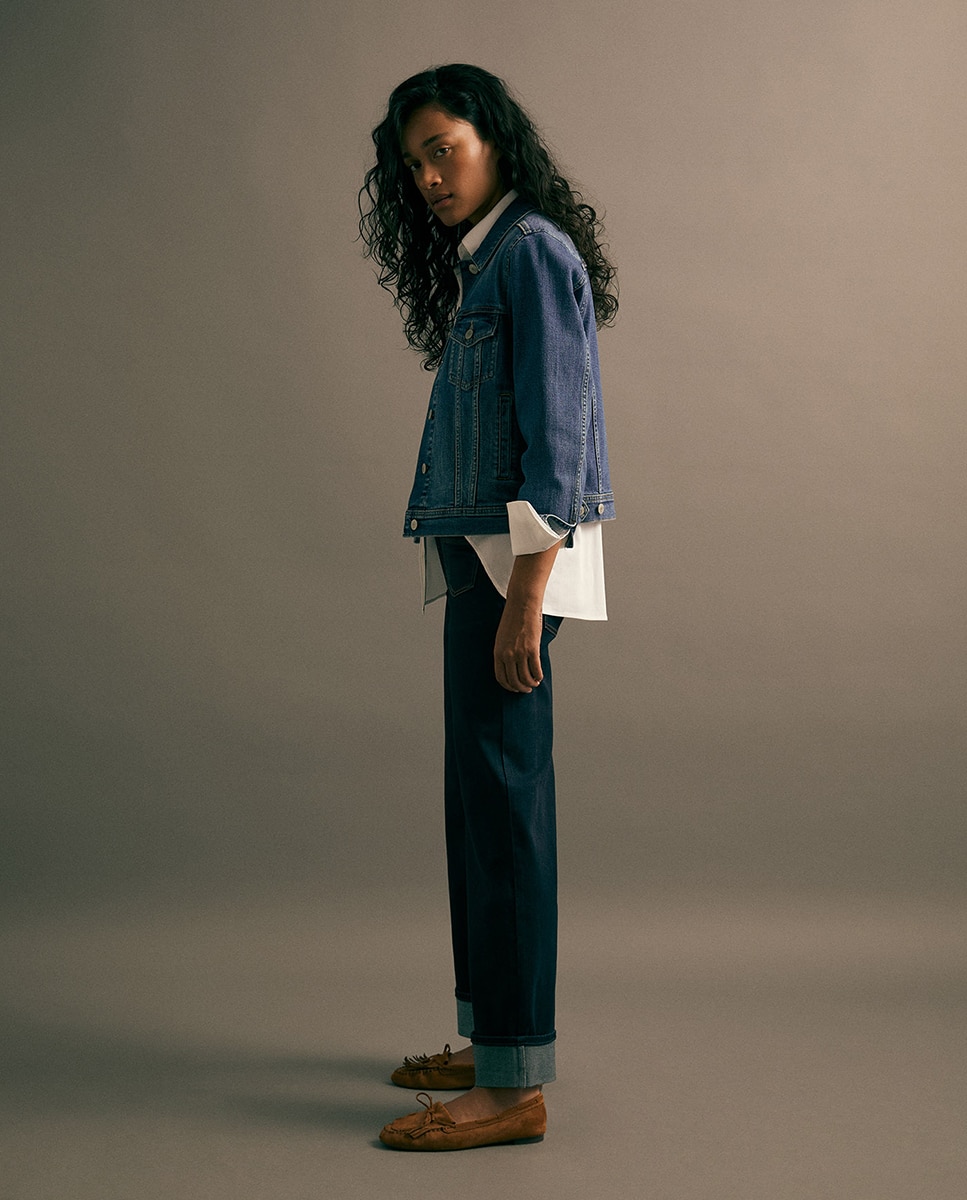 Jeans Straight pelo Tornozelo Índigo-4