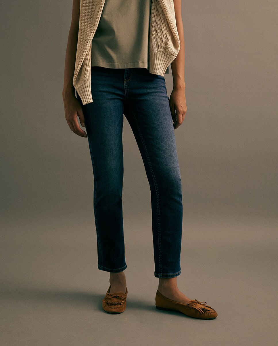 Jeans Straight Pencil Azul Suave-2