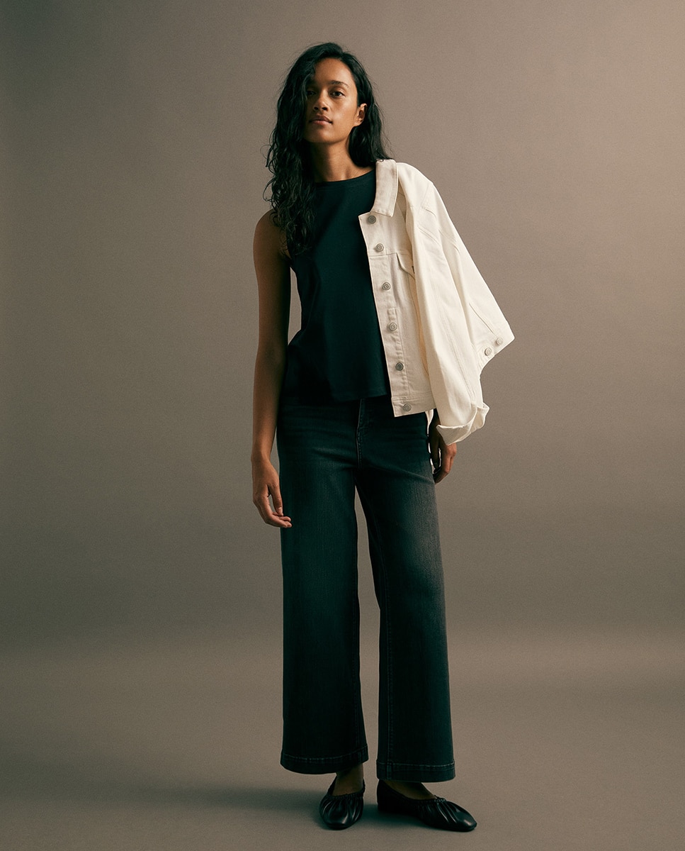 Imagen 0 de Jeans tiro alto culotte
