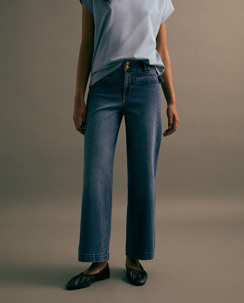 Jeans Straight Largas Azul Suave-2