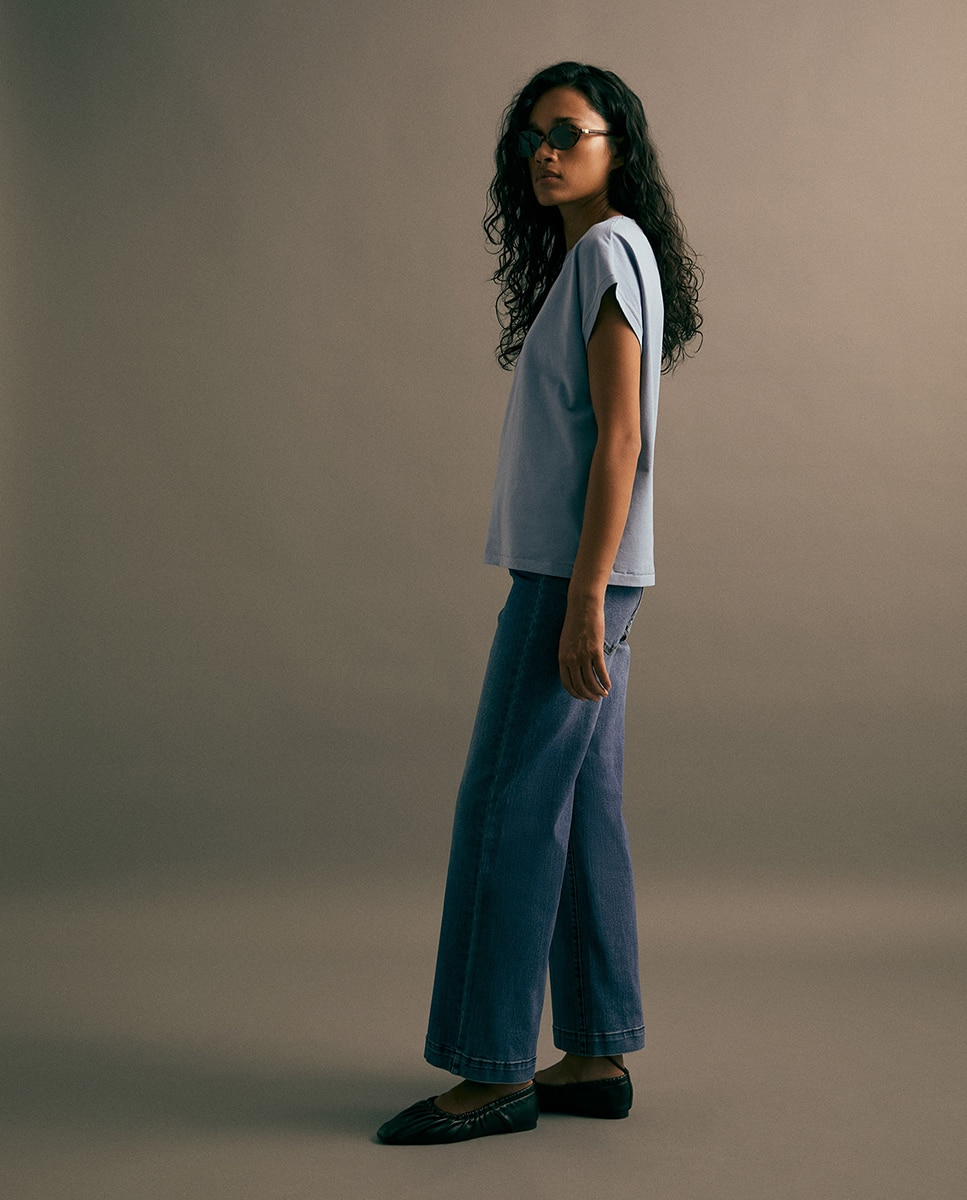 Jeans Straight Largas Azul Suave-4