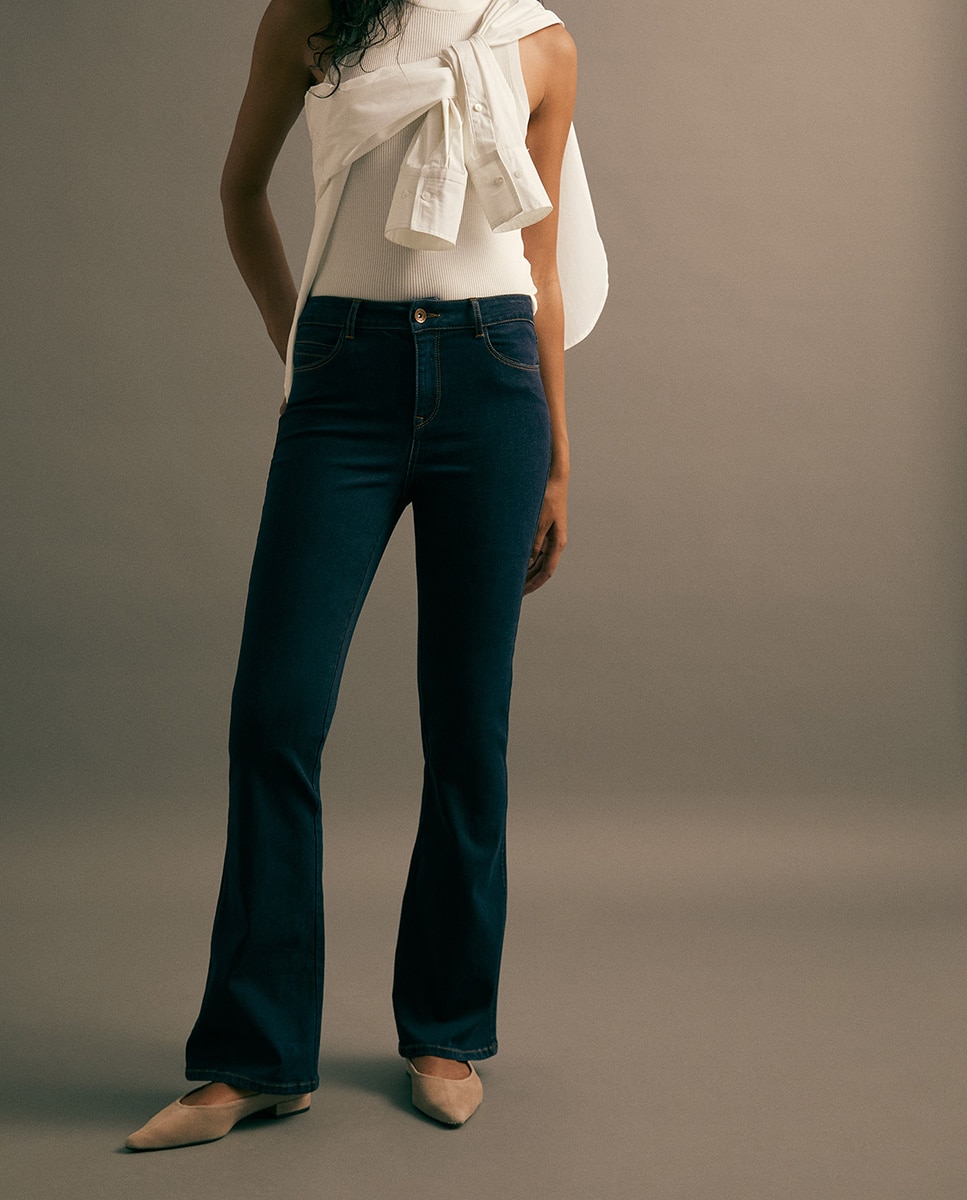 Jeans Bootcut com Cintura Subida Índigo-2