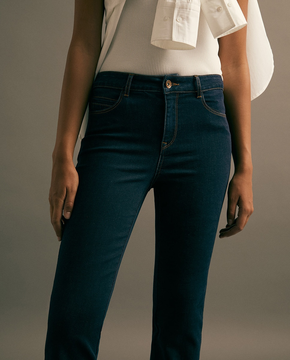 Jeans Bootcut com Cintura Subida Índigo-3