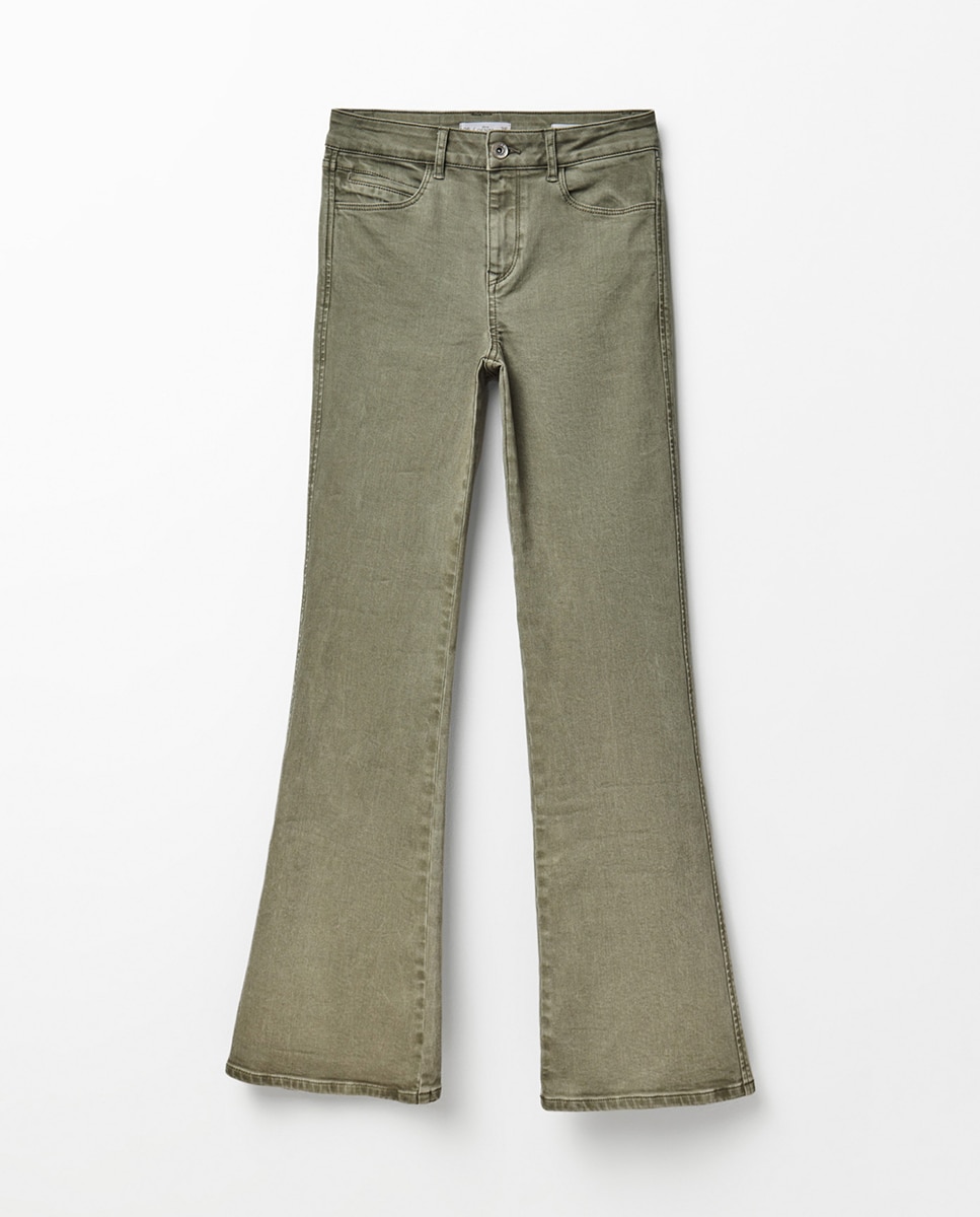 Jeans Bootcut com Cintura Subida 520 Caqui-7