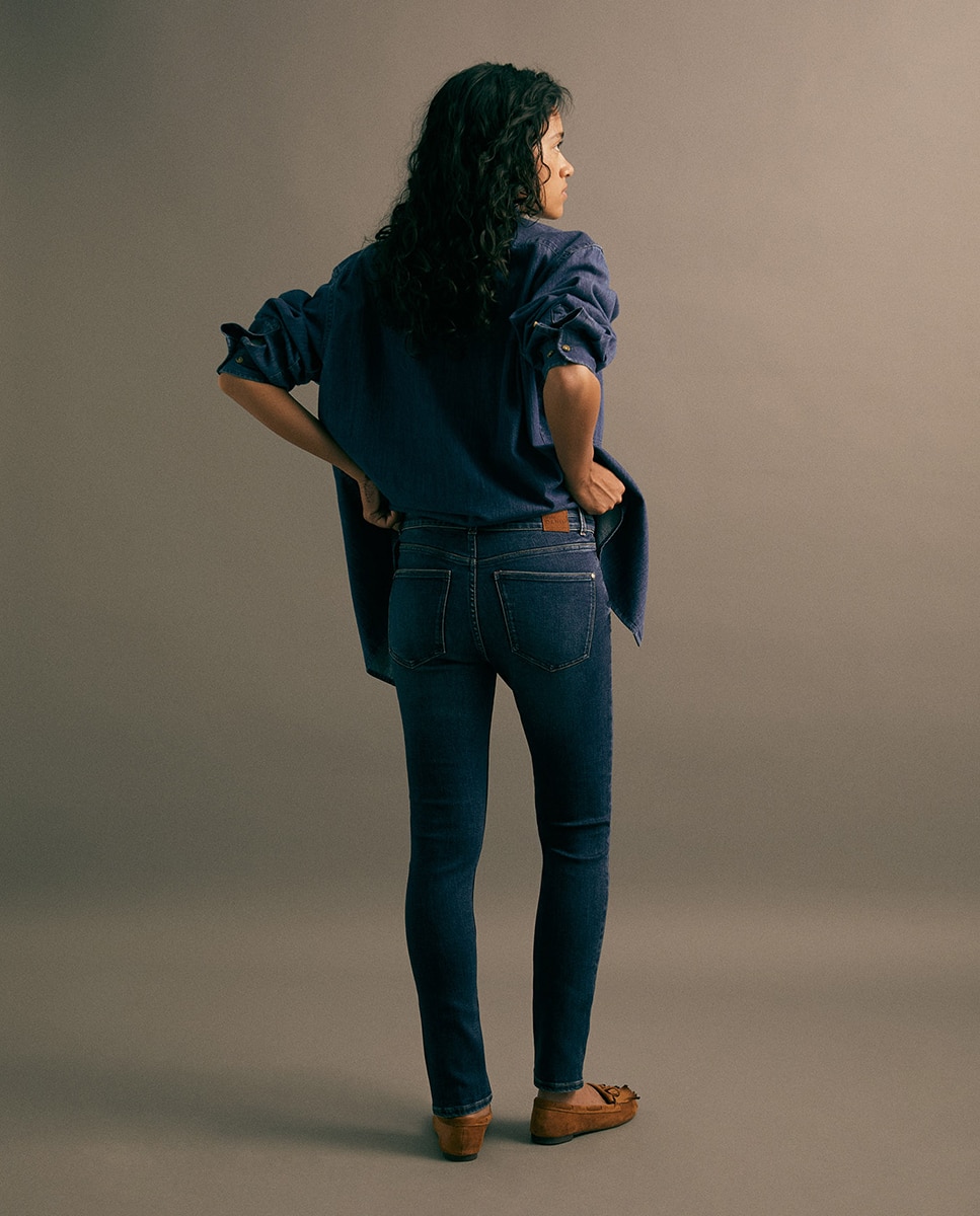 Jeans pitillo tiro alto - Sfera - Azul Suave Azul Suave-5