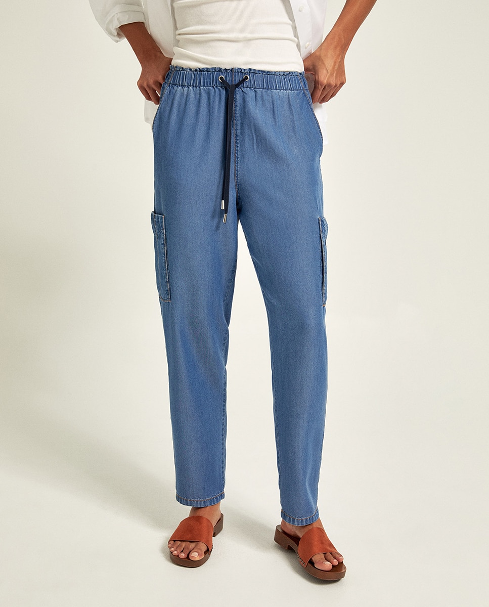 Jeans Cargo Relaxed Azul-índigo-2