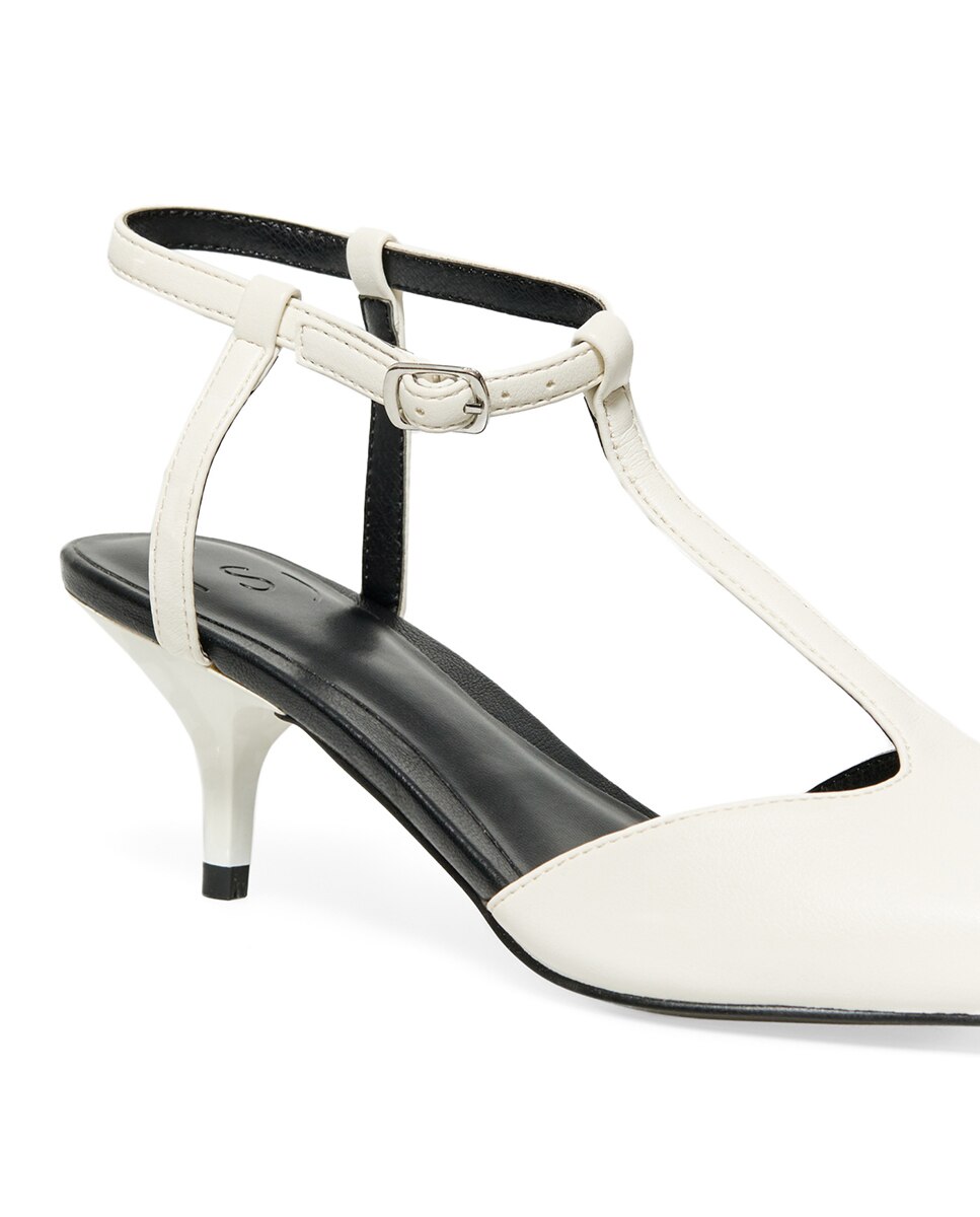 Sapatos de Presilha com Tacão Woman Branco-5