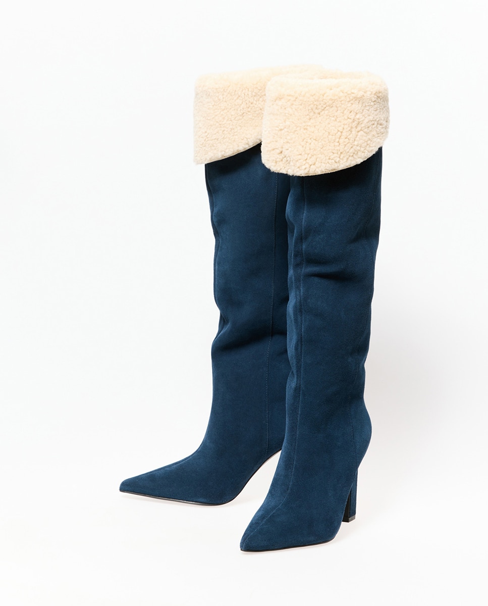 Botas de Pelo de Borrego Edição Limitada 430 Azul Escuro-3