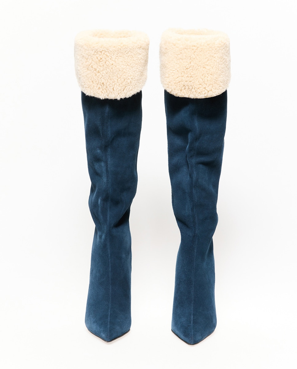 Botas de Pelo de Borrego Edição Limitada 430 Azul Escuro-4