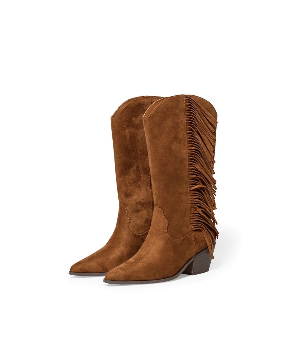 Bota de Cowboy com Franjas Chocolate-3