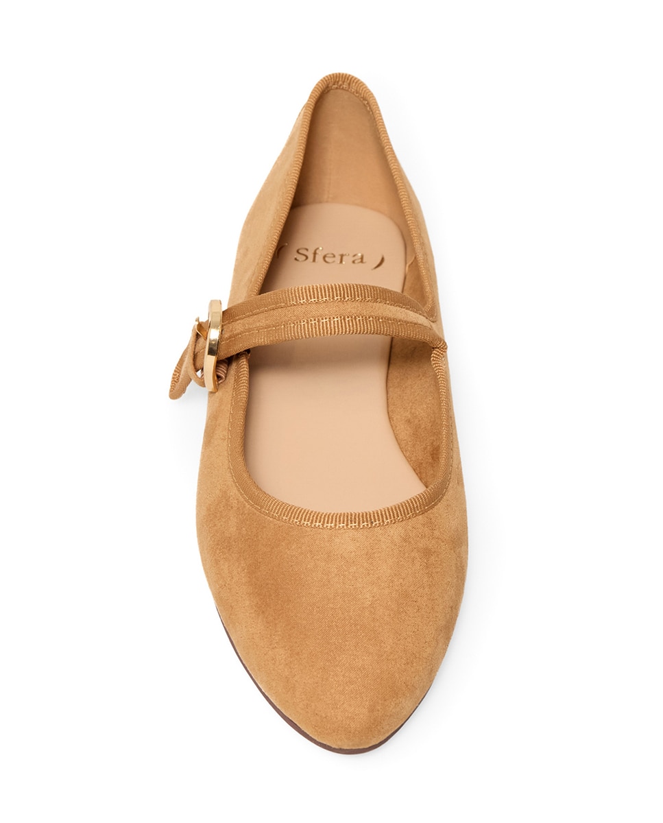 Sapatos de Presilha Básicos Camel-2