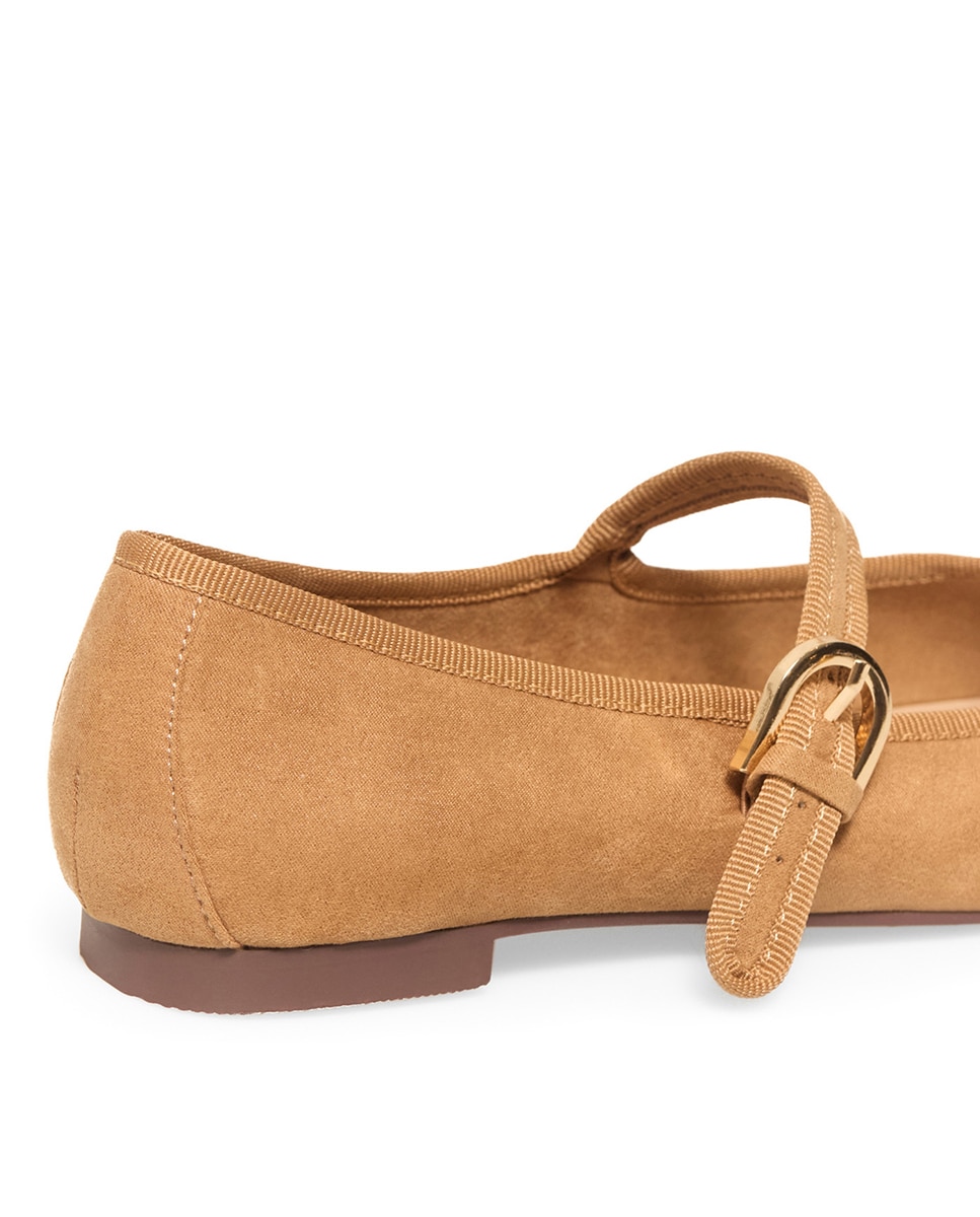 Sapatos de Presilha Básicos Camel-4